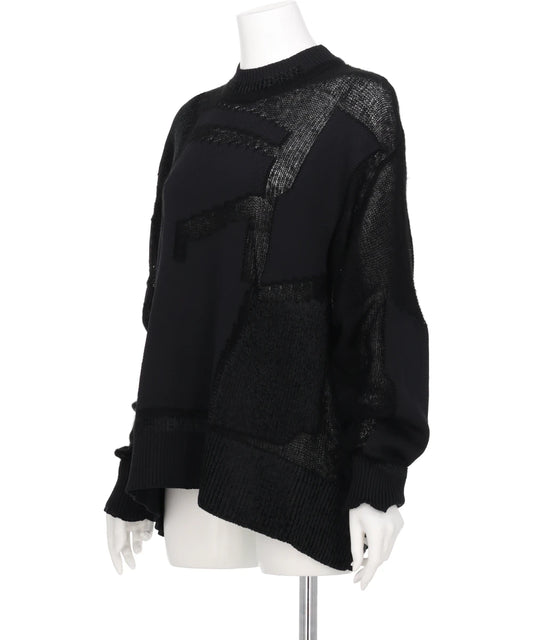 “KATACHI”MOTIF KNITTED TOP