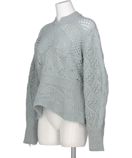MULTI PATTERN LOW GAUGE KNITTED TOP