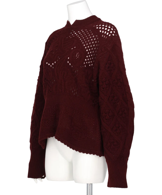 MULTI PATTERN LOW GAUGE KNITTED TOP