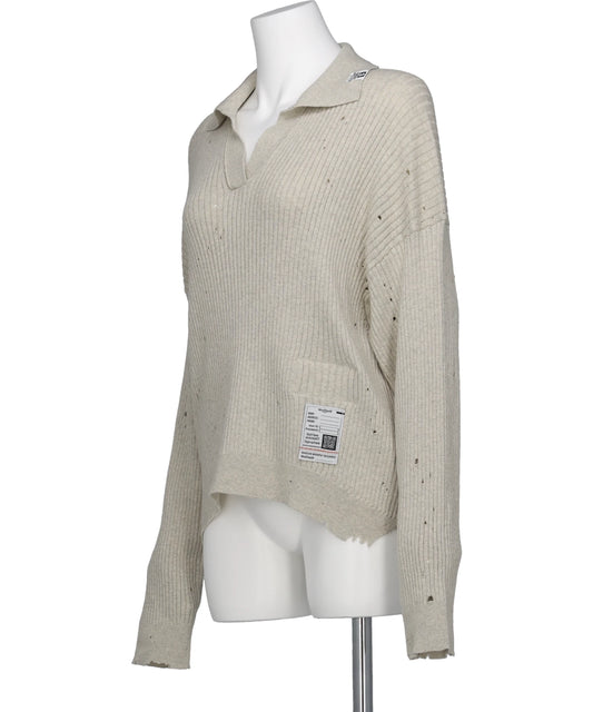 DISTRESSED KNIT PULLOVER