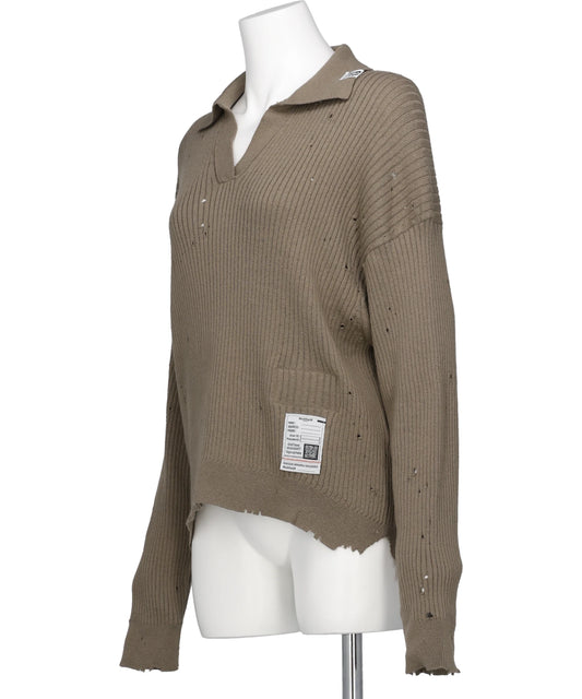 DISTRESSED KNIT PULLOVER