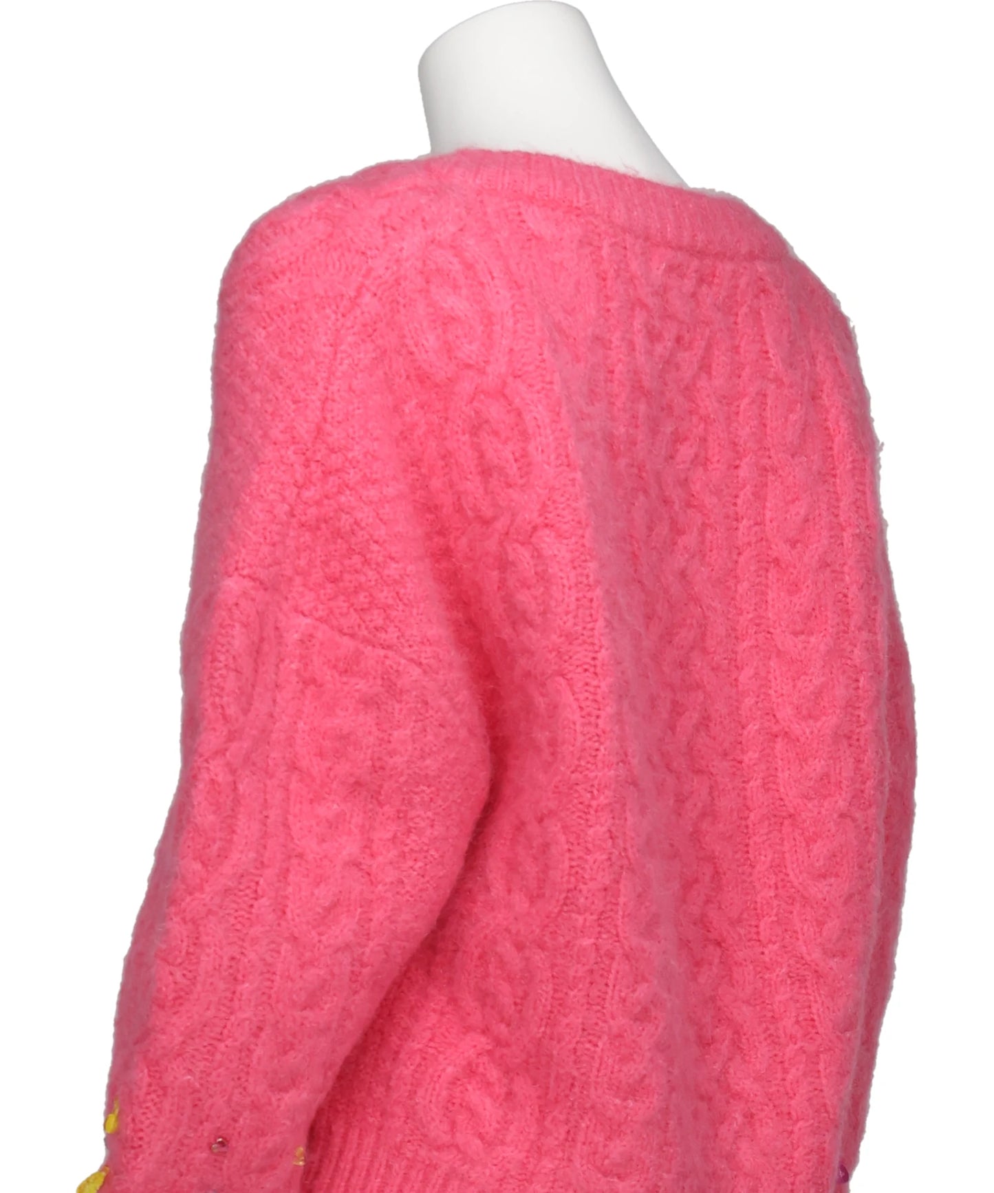 V-NECK KNIT WITH BEADED SLEEVES