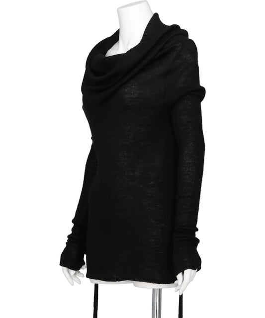 BABY ALPACA DRAPED KNIT TOP