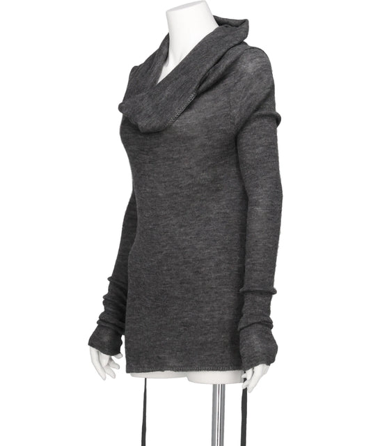 BABY ALPACA DRAPED KNIT TOP