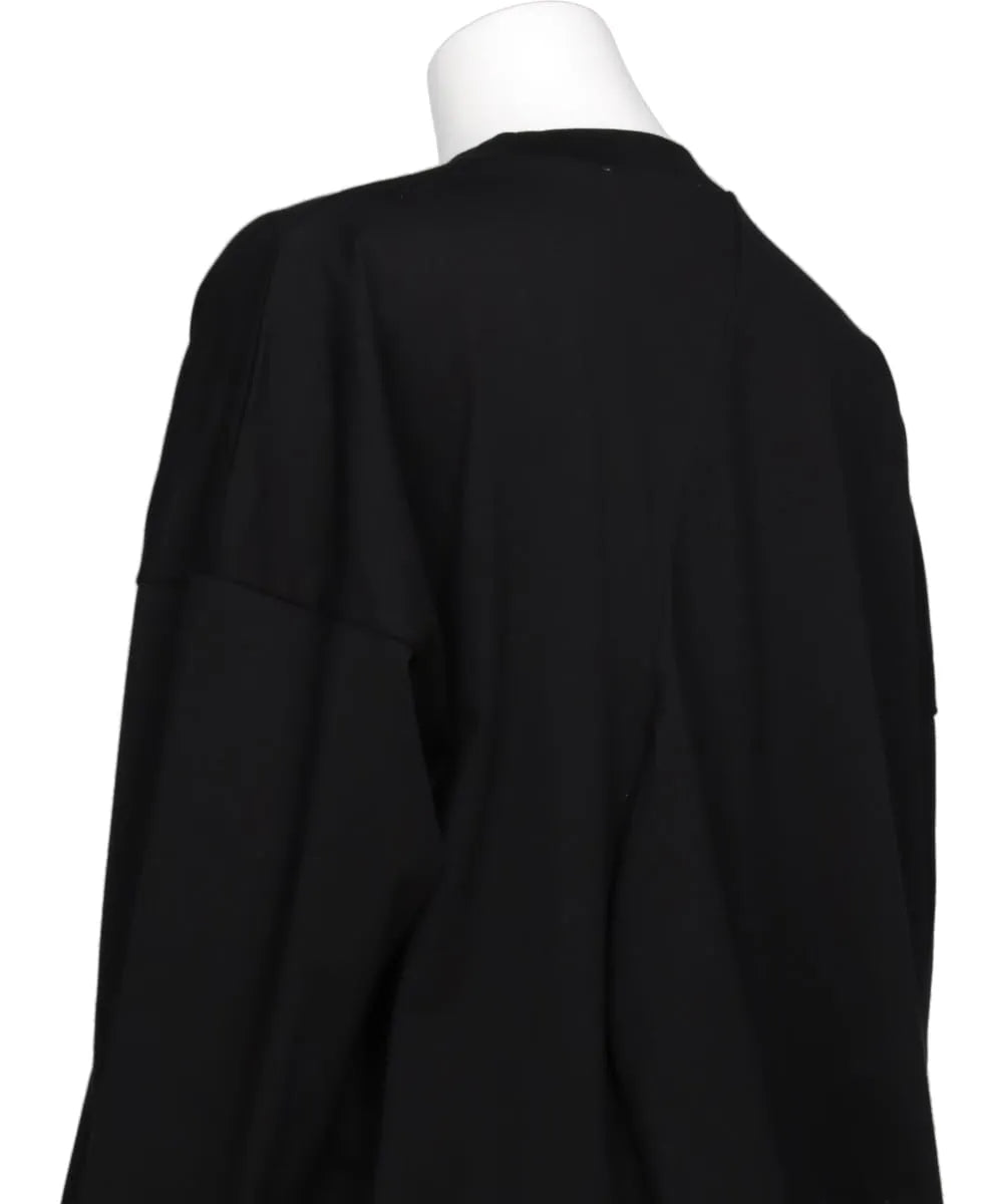 SUPIMA JERSEY ASYMMETRY DRAPE LONG SLEEVE TEE