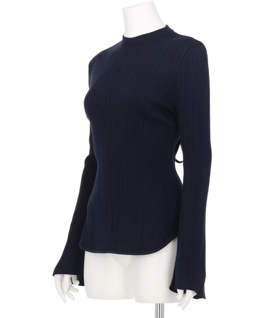 RANDOM RIBBED ORGANIC COTTONLONG SLEEVE TOP