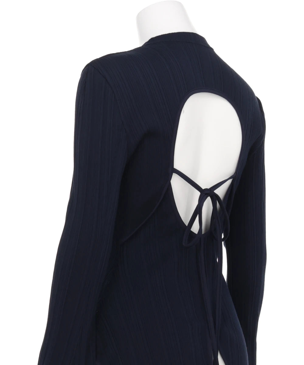 RANDOM RIBBED ORGANIC COTTONLONG SLEEVE TOP