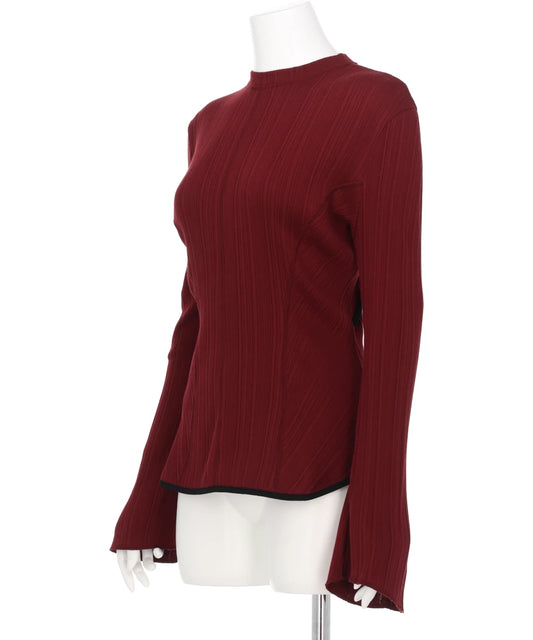 RANDOM RIBBED ORGANIC COTTONLONG SLEEVE TOP