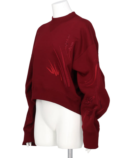 FLORAL MOTIF EMBROIDERED SWEATSHIRTS