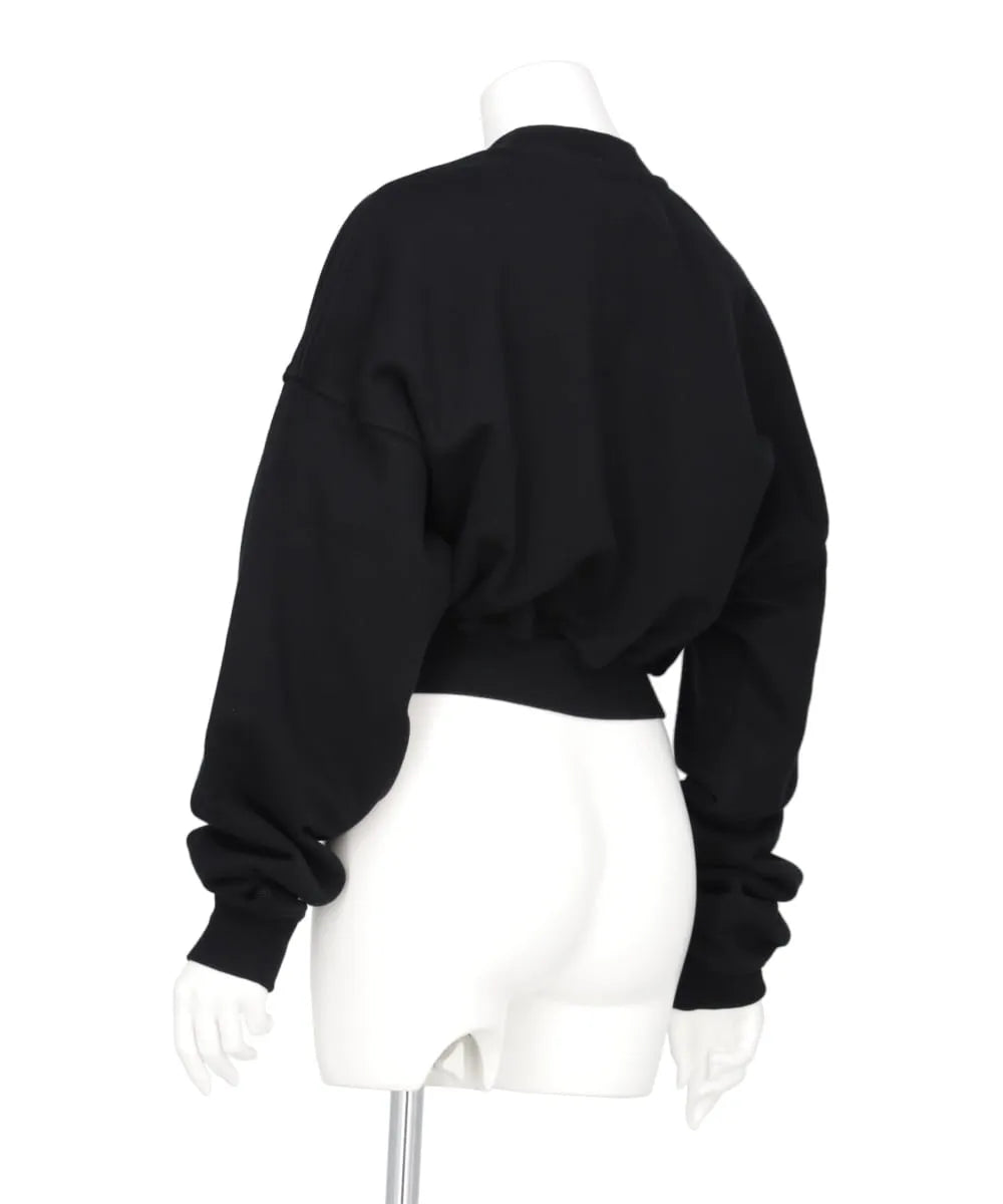 CROPPED MOCK NECK CREW SWEAT