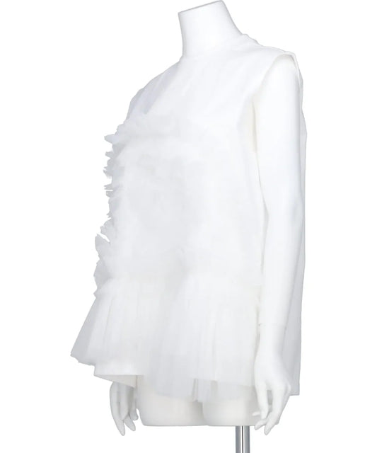 TULLE SLEEVELESS T-SHIRT