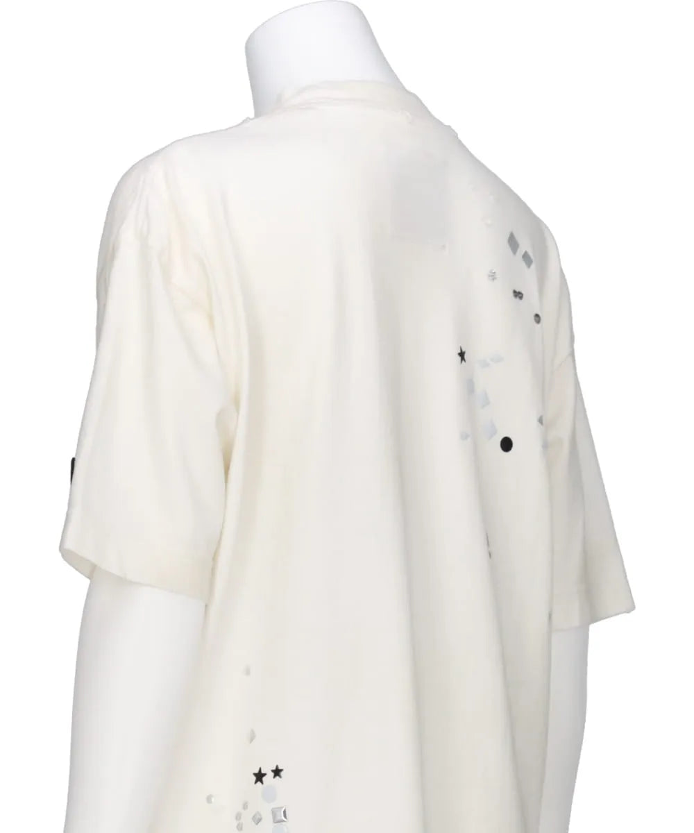 EMBELLISHED DISTRESSED TEE