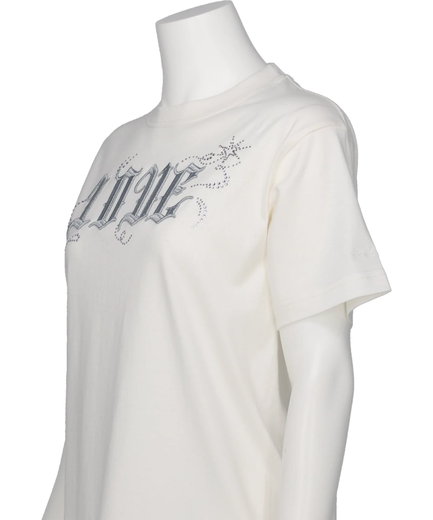 LOVE SPARKLE T-SHIRT / WHITE×SILVER