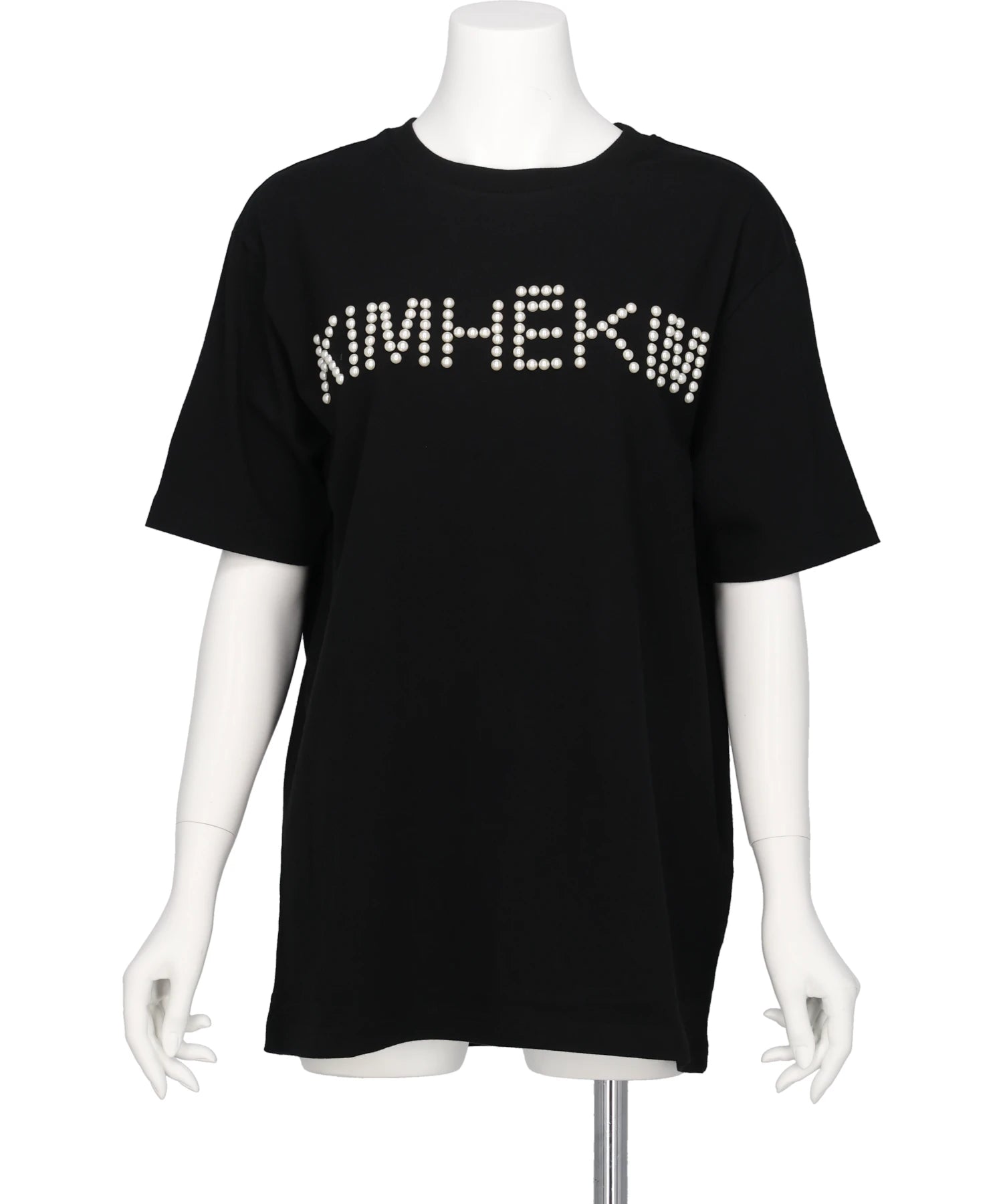 キム KIMHEKIM(キムハキム) 2026AW LOGO T-SHIRT WITH PEARL EMBELLISHMENT