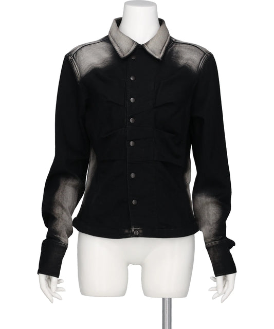 SHORT ZIP DENIM SHIRT