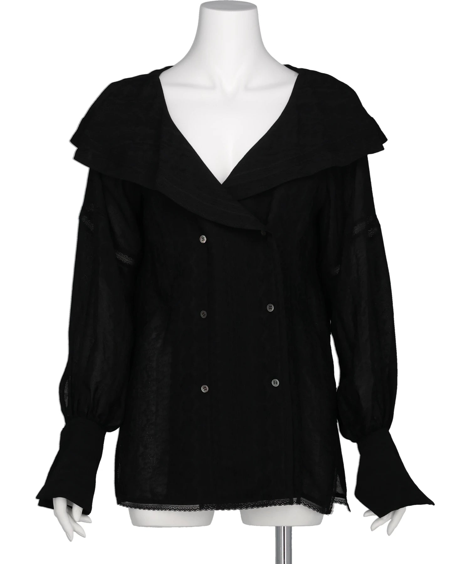 FETICO(フェティコ) 2026ss LACE JACQUARD SAILOR COLLAR BLOUSE 