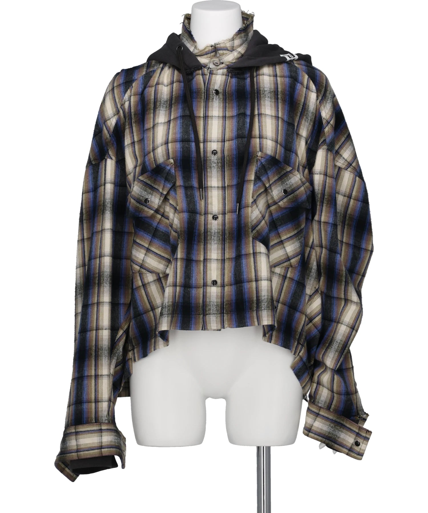 MIHARAYASUHIRO フード　チェックベスト　ニット　ダメージ　グランジ Maison MIHARA YASUHIRO(メゾンミハラヤスヒロ) HOODIES CHECK SHIRTS