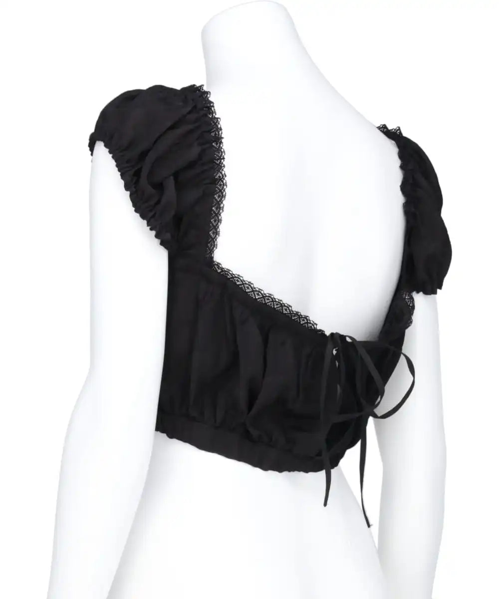 ROSE JACQUARD CROPPED BLOUSE