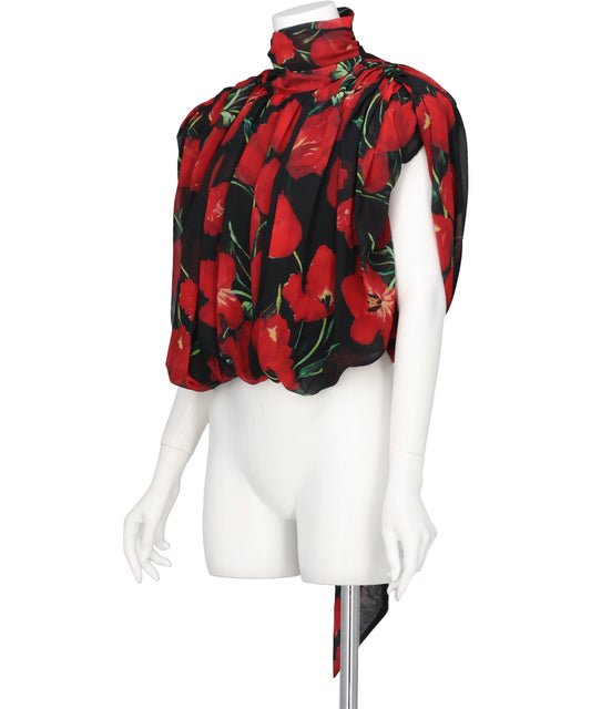 BALLOON HEM PLEATED TOP
