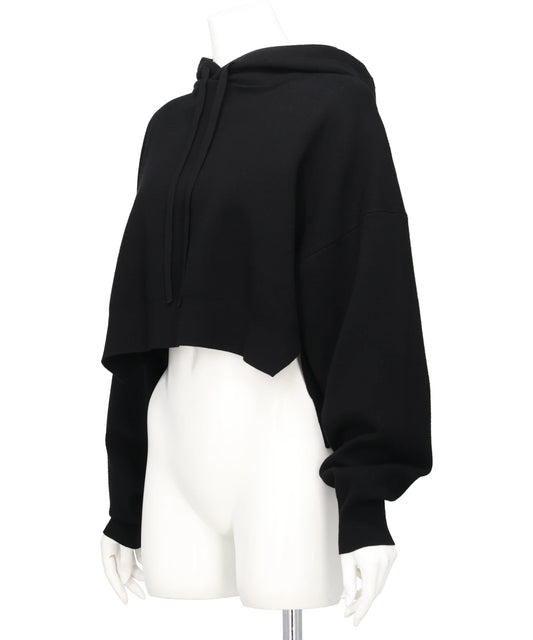 ATHENA CROPPED HOOTED PULLOVER
