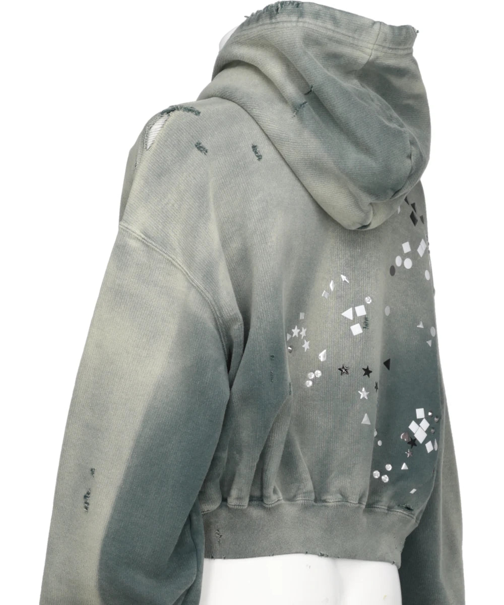 EMBELLISHED SUN FADED HOODIE