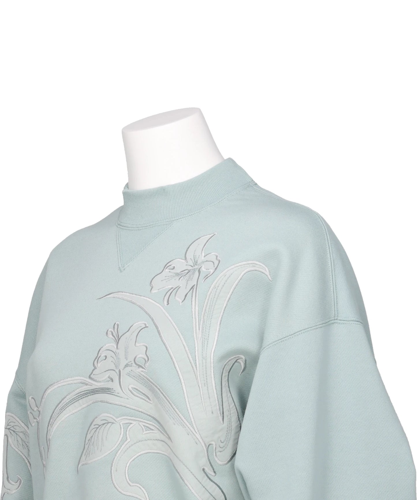 FLORAL EMBROIDERY SHORT SWEAT TOP