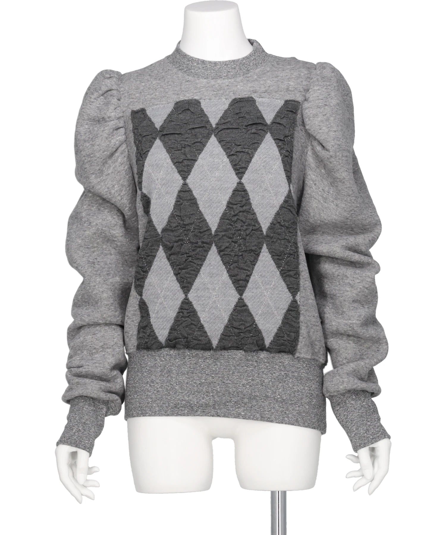 naokitomizuka(ナオキトミズカ) 2026AW ARGYLE KNIT DOCKING SWEAT