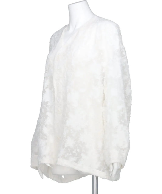 CUT JACQUARD ORGANDY OVER CARDIGAN