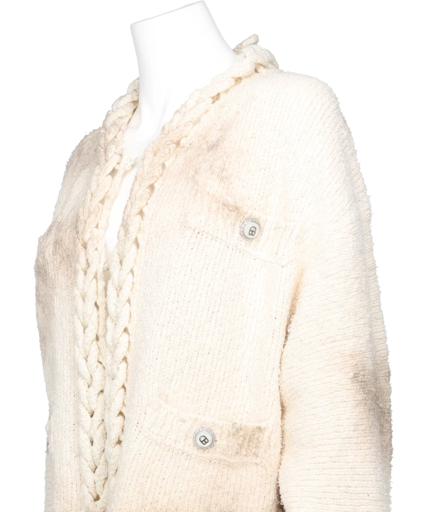 CHAINED SLASH KNIT CARDIGAN