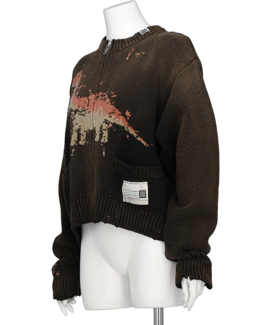 DINASOUR JACQUARD KNIT CARDIGAN