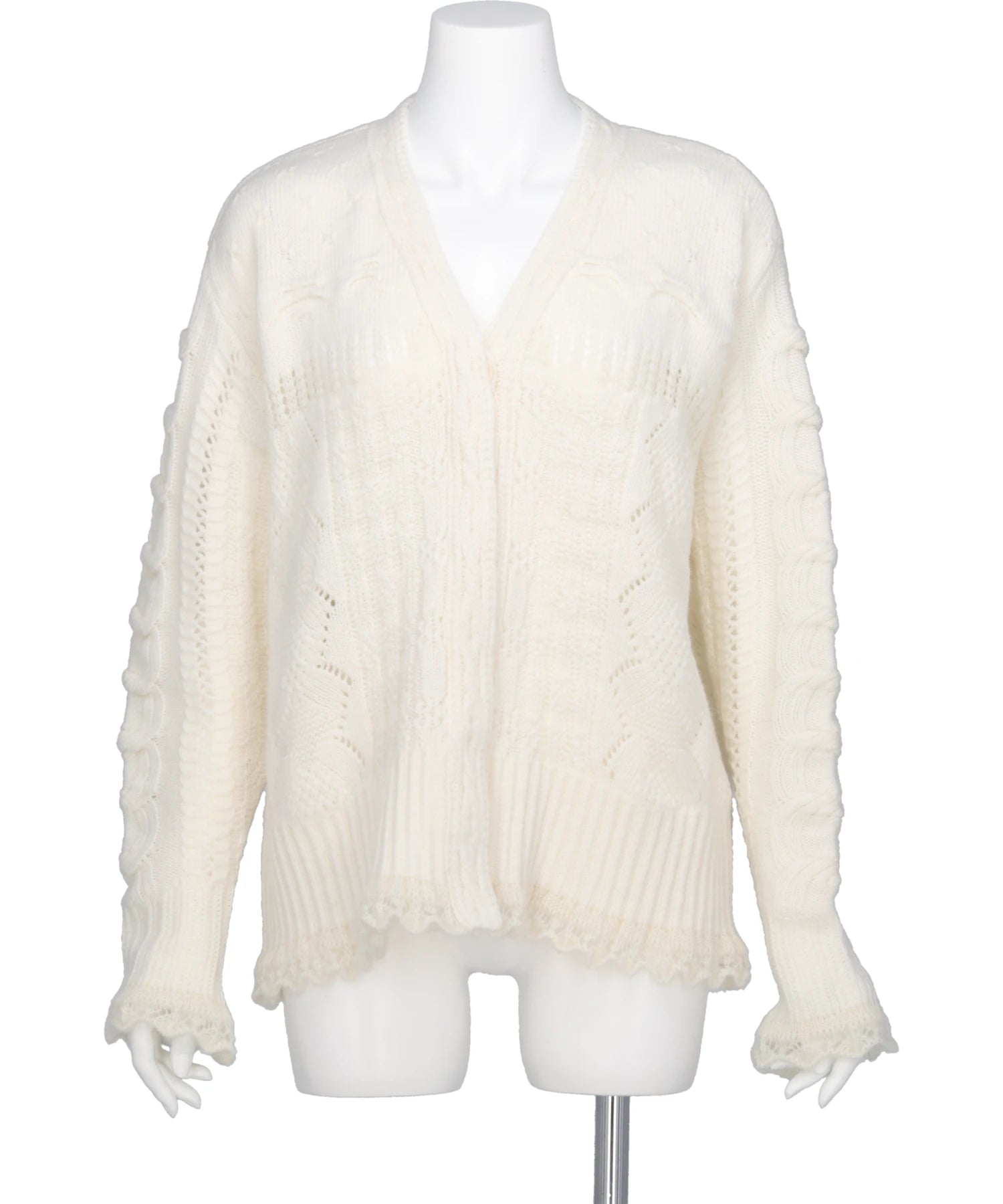 まち Mame Kurogouchi(マメクロゴウチ) 2026AW WOOL CABLE KNIT CARDIGAN