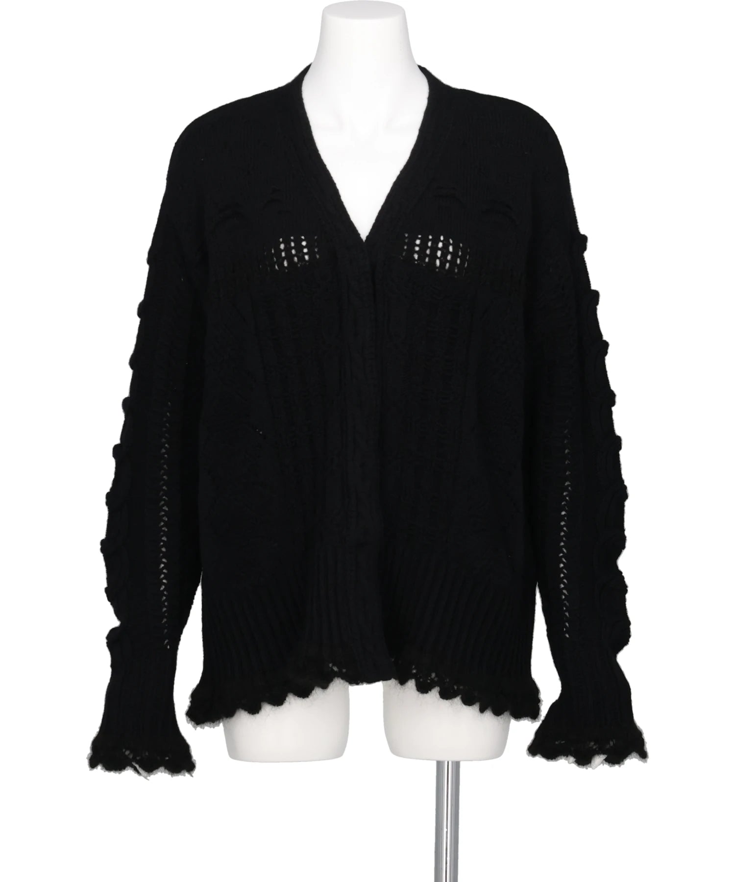 Mame Kurogouchi(マメクロゴウチ) 2026AW WOOL CABLE KNIT CARDIGAN