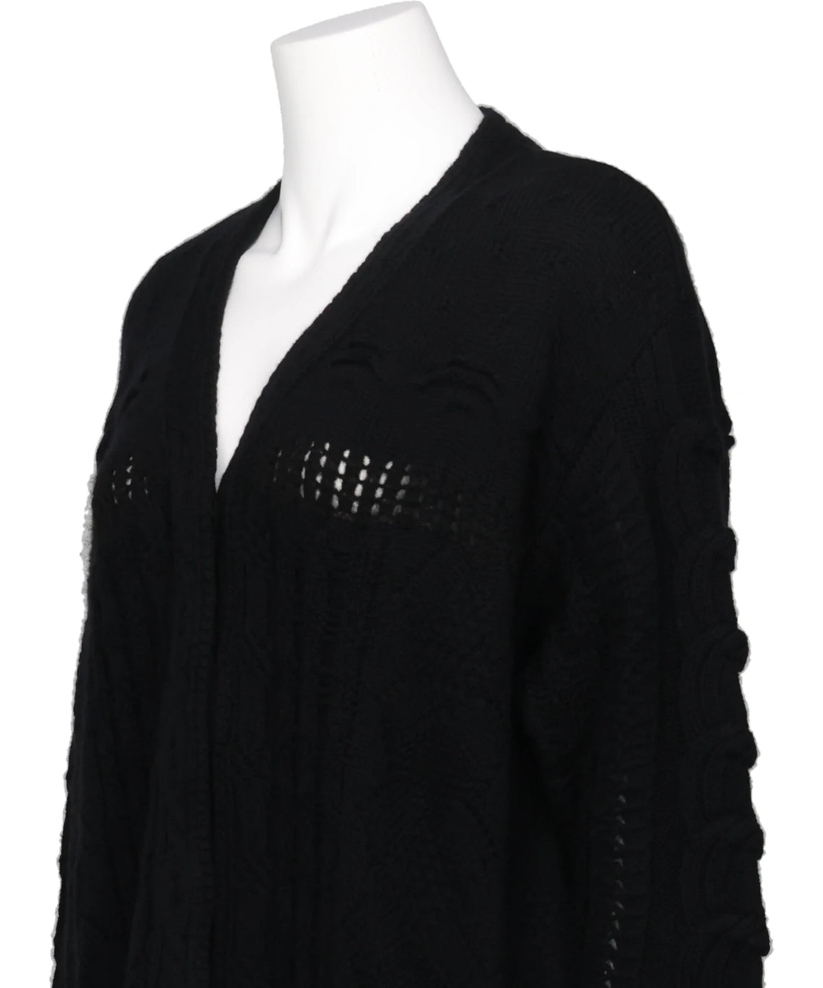 WOOL CABLE KNIT CARDIGAN