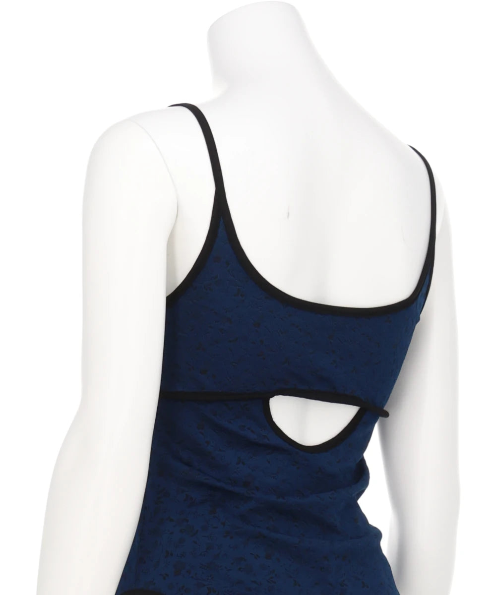 FLORAL JACQUARD FRAISE STITCHCAMISOLE TOP