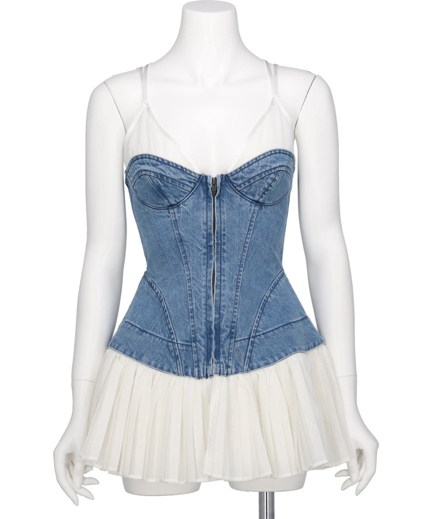 FETICO(フェティコ) 2026SS ORGANIC COTTON DENIM PLEATED BUSTIER TOP