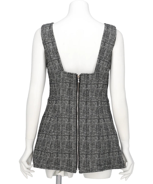 GLEN CHECK LACE-UP VEST