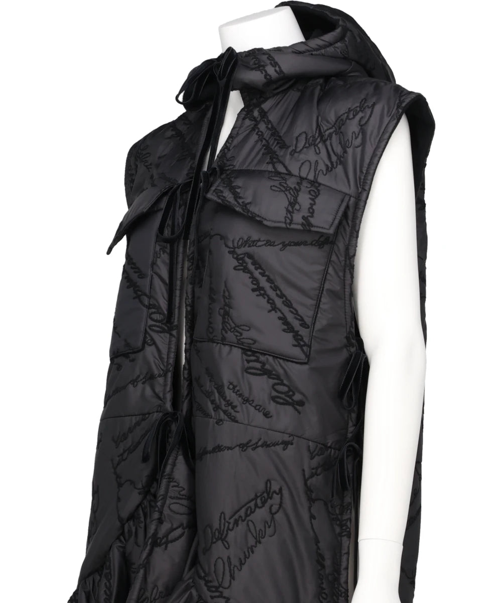 QUILTING RUFFLED GILET