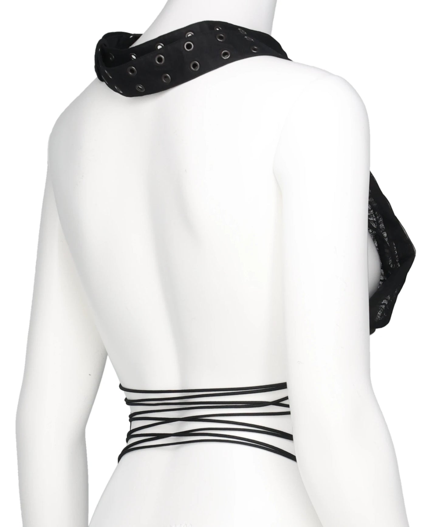 LAYERED TULLE GAUZE HALTER TOP