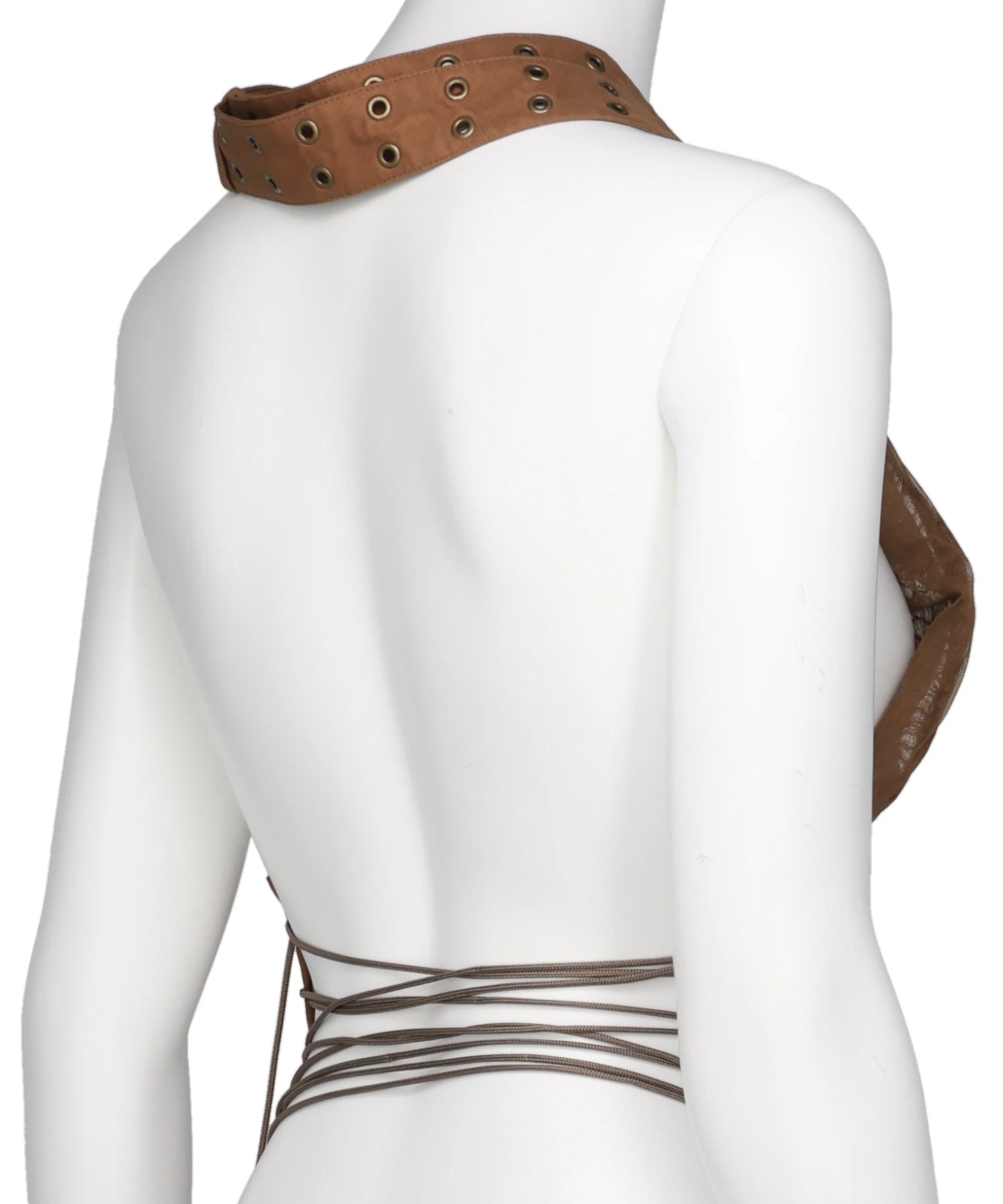 LAYERED TULLE GAUZE HALTER TOP