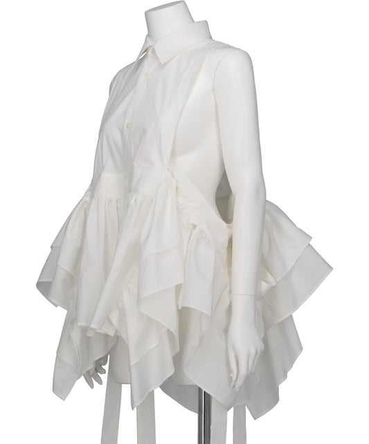 SHIRT COLLOR FRILLED GILET