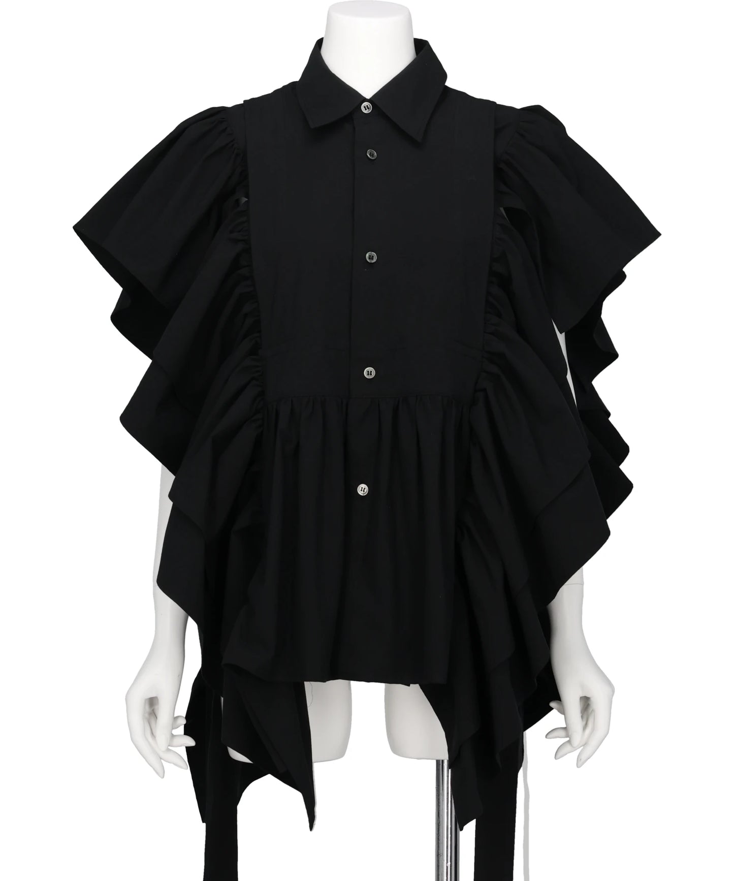 SHIRT COLLOR FRILLED GILET