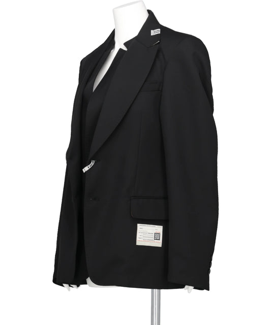 WOOLY TEXTURE LAYERED JACKET