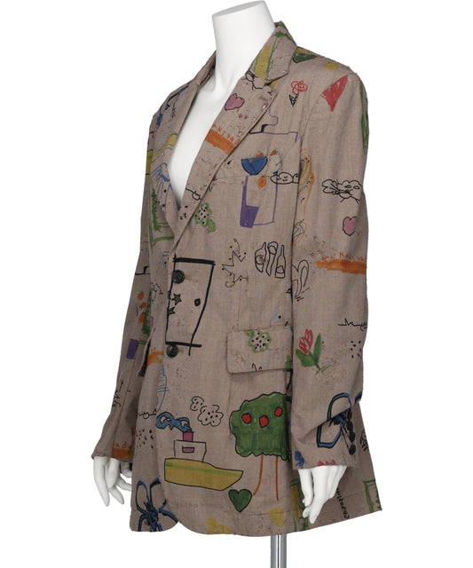 RAKUGAKI PRINTED TAILORED JACKET