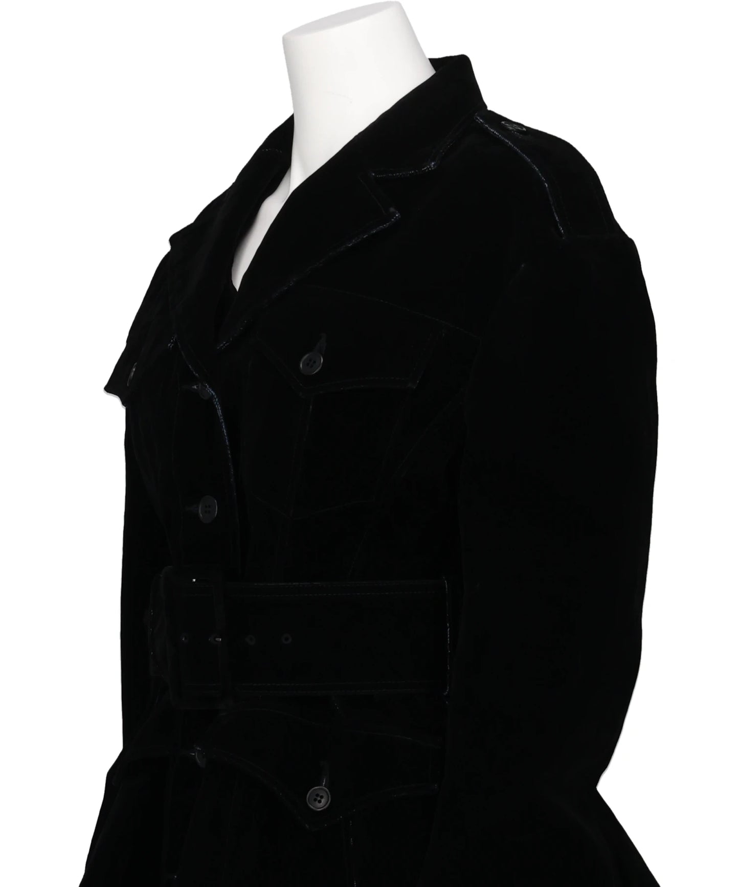 FLOCKED DENIM BELTED JACKET