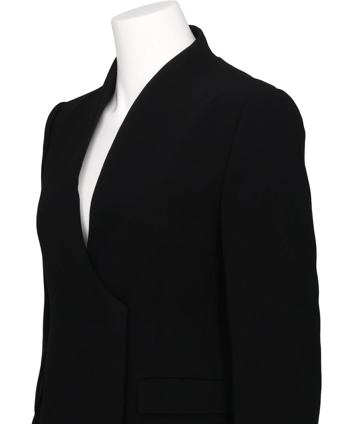 TRIACETATE COLLARLESS DOUBLE-BREASTED SUIT JACKET