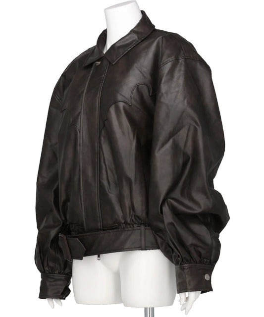 FAUX LEATHER BOMBER JACKET