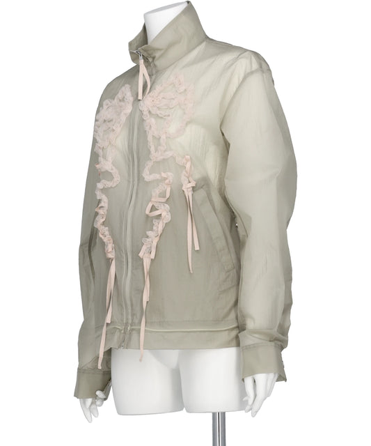 RIBBON TULLE EMBROIDERY WIND BREAKER