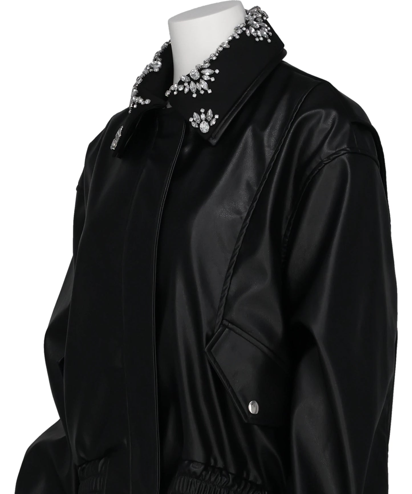 CRYSTAL BIJOU COLLAR 2WAY BLOUSON