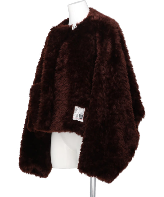 ROLL-UP HEM FAUX FUR BLOUSON