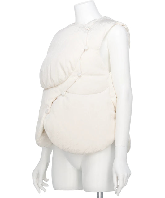 FLORAL JACQUARD ROUNDED DOWN VEST